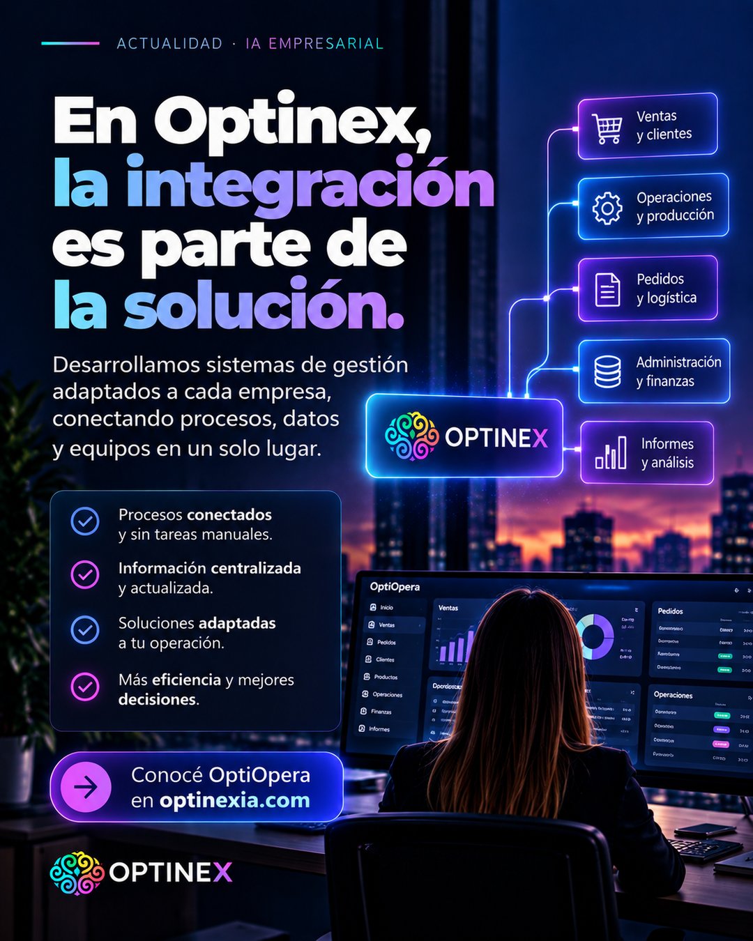 OptiOpera: sistema de gestión empresarial con IA que conecta procesos, datos y equipos